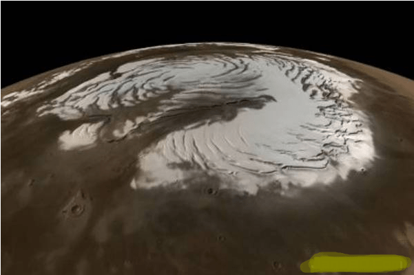 Every morning there is a strong snow storm on Mars