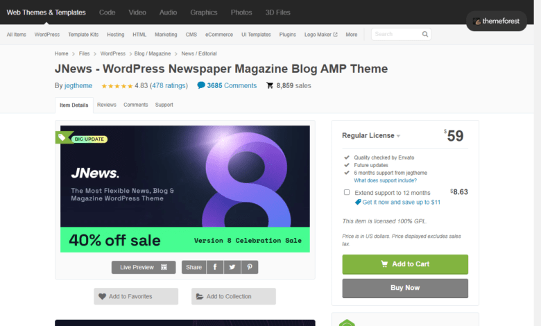 JNEWS WordPress Premium Theme for free
