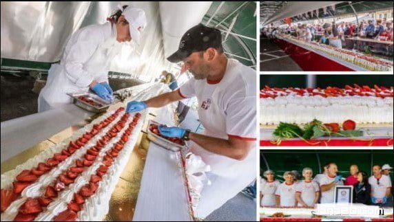 The longest strawberry cake in the world