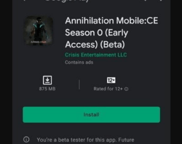 Download the beta version of the Annihilation game