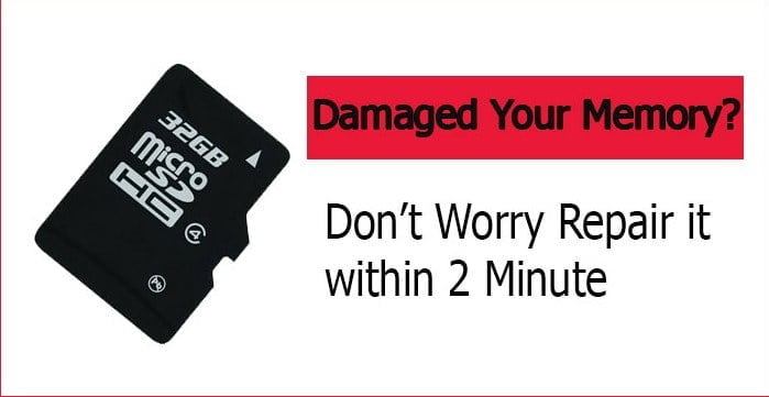 How to fix a damaged memory card without any software