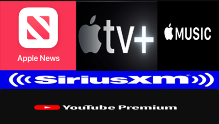 Get Youtube Premium, Apple TV, Music, News, SiriusXM Subscription Free